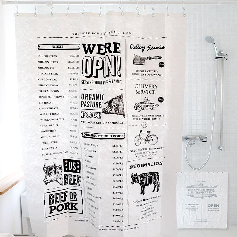 シャワーカーテン 約140×180cm バス バスルーム 浴室 アメリカ アメリカ雑貨 西海岸 インテリア おしゃれ 95019 | ブランド登録なし