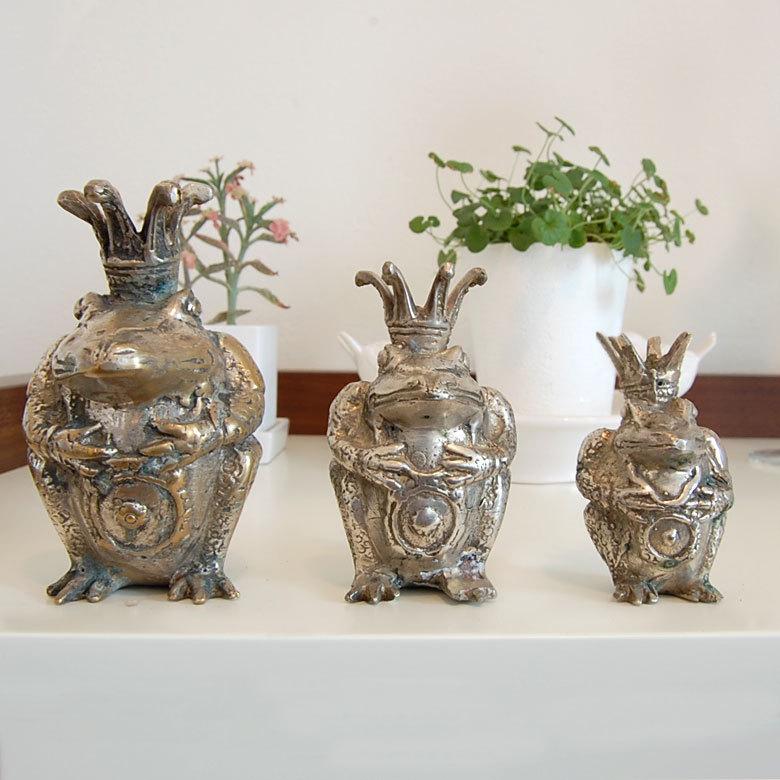 カエルの王様オブジェ BRASS カエルの王様 オブジェ 真鍮 FROG ゴールド | BULAN
