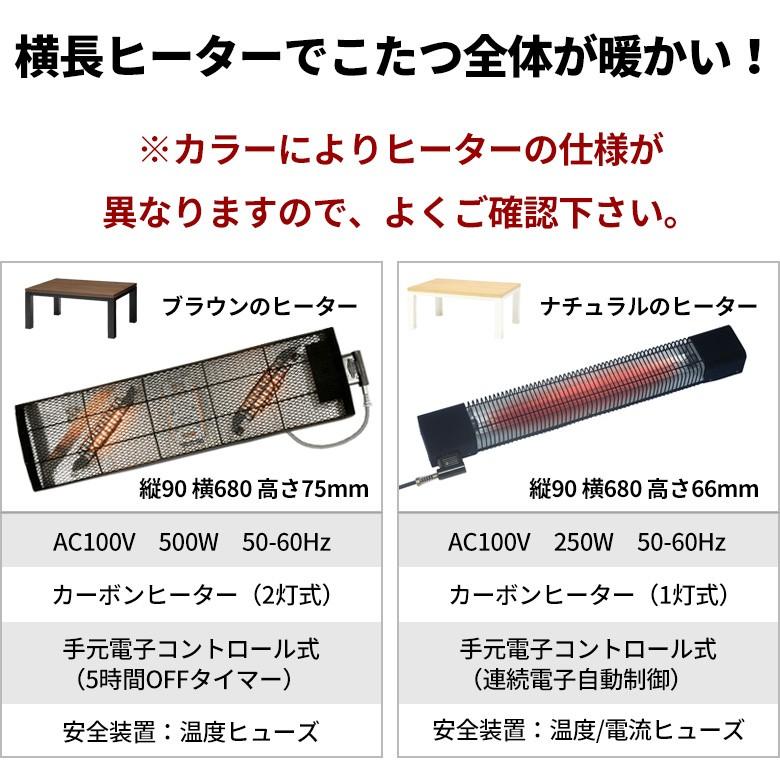 こたつ テーブル 長方形 ジェスタ 120×80cm コタツ 机 カーボンヒーター ツートン 継ぎ足 4段階 アッシュ ウォール 96002 | ブランド登録なし | 08
