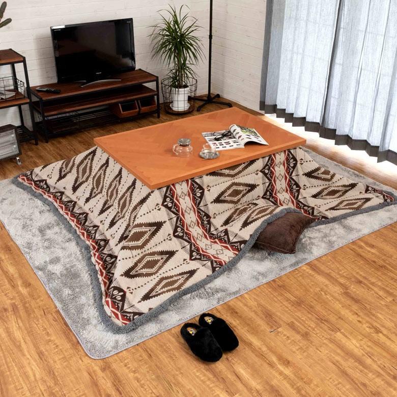 こたつ テーブル 長方形 ジェスタ 120×80cm コタツ フラットヒーター 机 天然木製 薄型 96020 | ブランド登録なし | 02