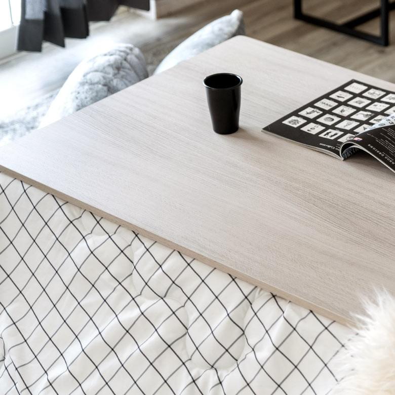 こたつ テーブル 長方形 105×75cm センターテーブル コタツ ヒーター 机 木目調 ホワイト ナチュラル 折れ脚 コンパクト 96021 | ブランド登録なし | 13