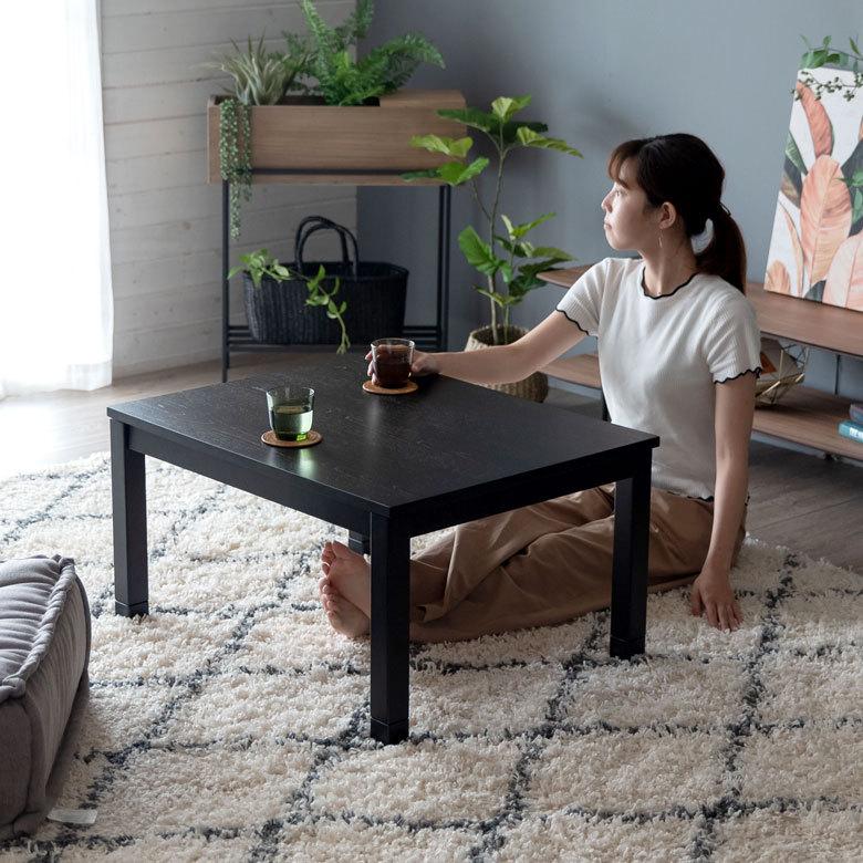 こたつ コタツ テーブル 木製 長方形 W 75 × D 60 ホワイト ブラック こたつ本体 センターテーブル おしゃれ 暖房器具 こたつテーブル オールシーズン 96026 | ブランド登録なし | 06