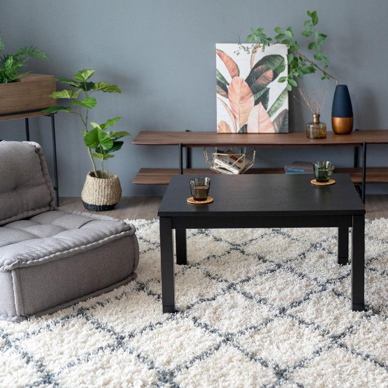 こたつ コタツ テーブル 木製 長方形 W 75 × D 60 ホワイト ブラック こたつ本体 センターテーブル おしゃれ 暖房器具 こたつテーブル オールシーズン 96026 | ブランド登録なし | 07