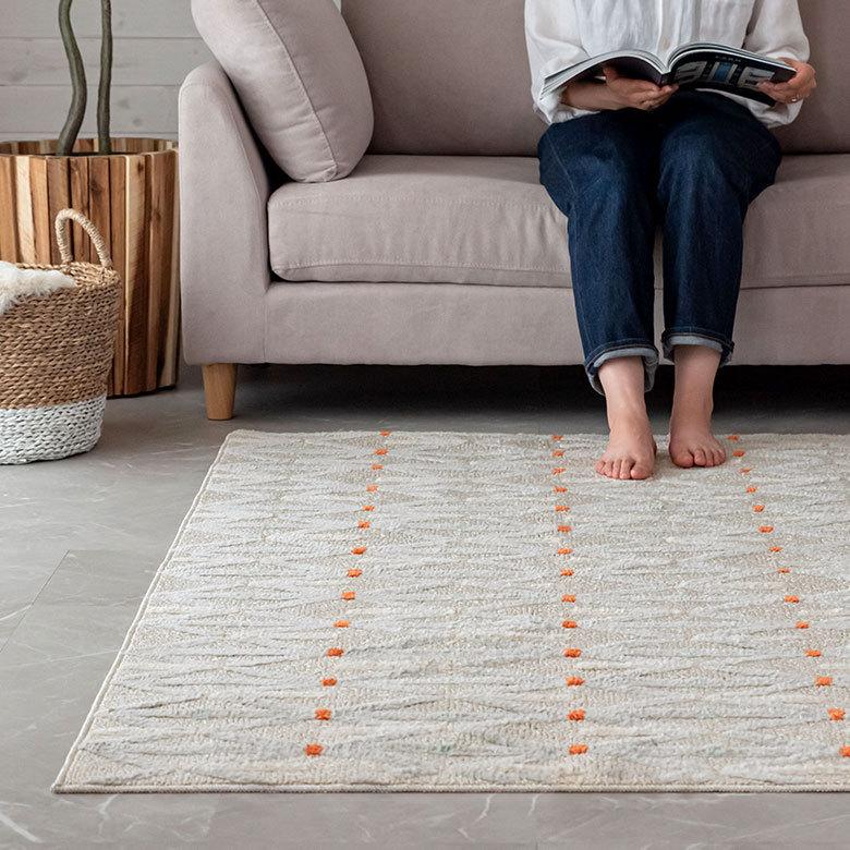 ラグマット カーペット タフト 約185×185cm ラグ リビング 洗濯可 国産 長方形 オール幾何学模様 北欧 96040 | ブランド登録なし | 21