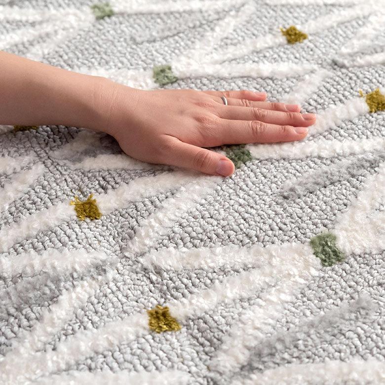 ラグマット カーペット タフト 約185×185cm ラグ リビング 洗濯可 国産 長方形 オール幾何学模様 北欧 96040 | ブランド登録なし | 08