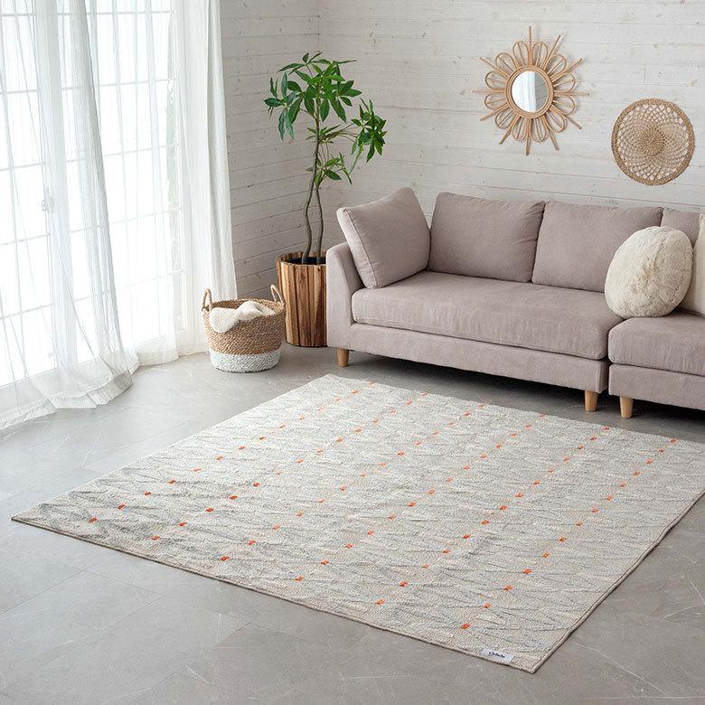 ラグマット カーペット タフト 約185×185cm ラグ リビング 洗濯可 国産 長方形 オール幾何学模様 北欧 96040 | ブランド登録なし | 11