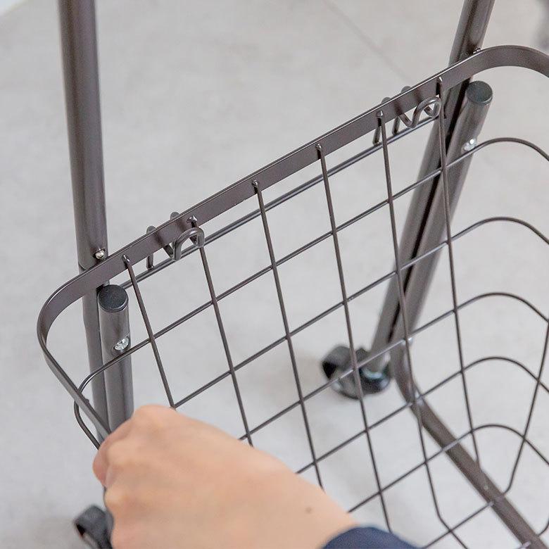 ランドリーラック バスケット かご 付 ワイヤー スクエア 2段 縦型 ワゴン ランドリー ラック キャスター 洗濯 スリム 収納 洗濯物 入れ 北欧 おしゃれ 96044 | ブランド登録なし | 20