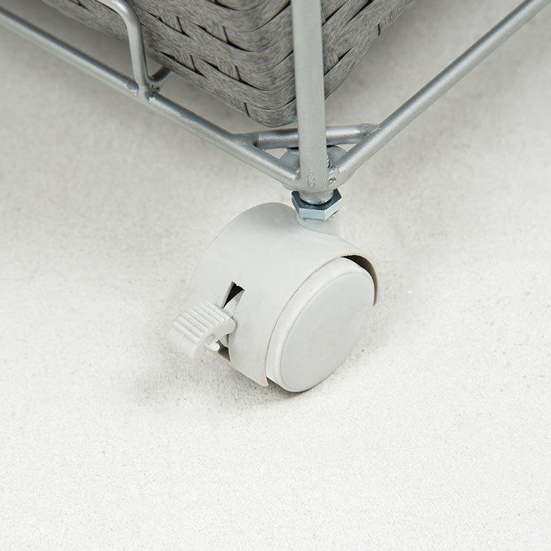 ランドリーラック バスケット かご 付 防水 スクエア 3段 縦型 ワゴン 斜め ランドリー ラック キャスター 洗濯 スリム 収納  洗濯物 入れ 北欧 おしゃれ 96054 | ブランド登録なし | 19