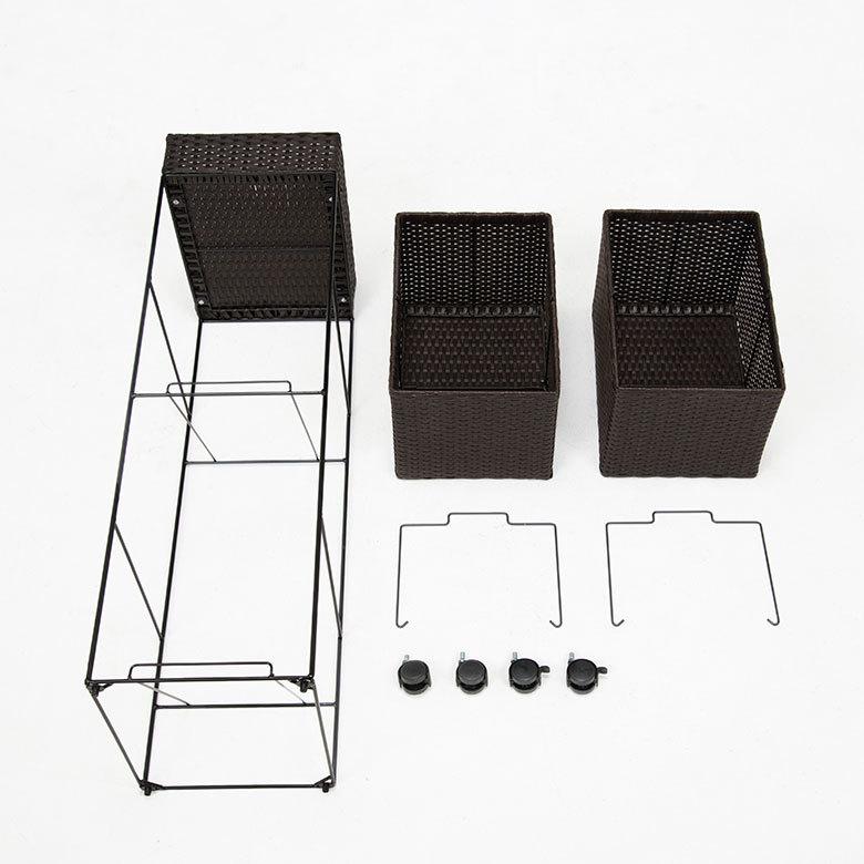 ランドリーラック バスケット かご 付 防水 スクエア 3段 縦型 ワゴン 斜め ランドリー ラック キャスター 洗濯 スリム 収納  洗濯物 入れ 北欧 おしゃれ 96054 | ブランド登録なし | 20