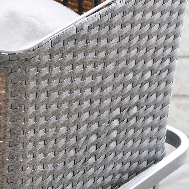 ランドリーラック バスケット かご 付 防水 スクエア 2段 縦型 ワゴン 水平 ランドリー ラック キャスター 洗濯 スリム 収納  洗濯物 入れ 北欧 おしゃれ 96056 | ブランド登録なし | 14