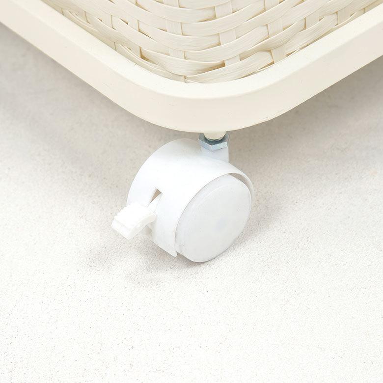 ランドリーラック バスケット かご 付 防水 スクエア 2段 縦型 ワゴン 水平 ランドリー ラック キャスター 洗濯 スリム 収納  洗濯物 入れ 北欧 おしゃれ 96056 | ブランド登録なし | 19