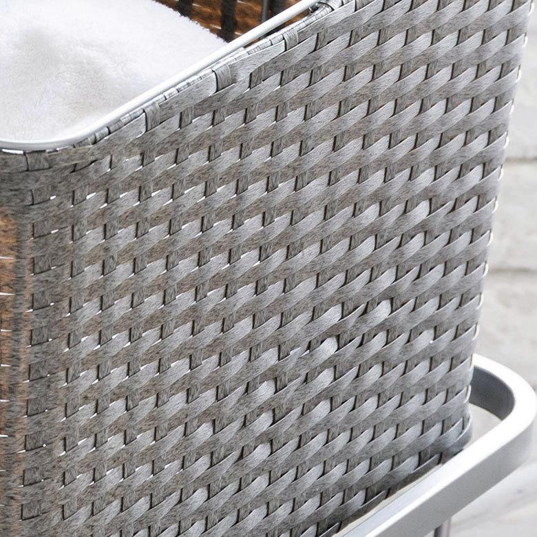 ランドリーラック バスケット かご 付 防水 スクエア 2段 縦型 ワゴン 水平 ランドリー ラック キャスター 洗濯 ワイド 収納  洗濯物 入れ 北欧 おしゃれ 96057 | ブランド登録なし | 15