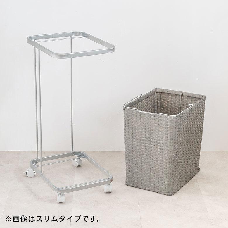 ランドリーラック バスケット かご 付 防水 スクエア 2段 縦型 ワゴン 水平 ランドリー ラック キャスター 洗濯 ワイド 収納  洗濯物 入れ 北欧 おしゃれ 96057 | ブランド登録なし | 17