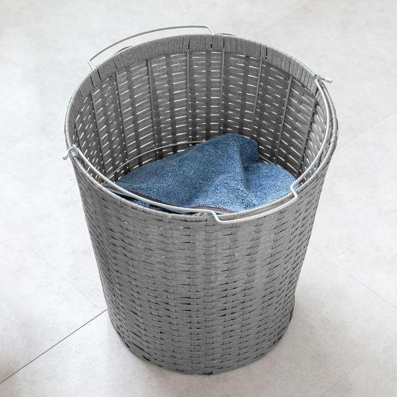 ランドリーラック バスケット かご 付 防水 ラウンド 2段 縦型 ワゴン ランドリー ラック キャスター 洗濯 スリム 収納  洗濯物 入れ 北欧 おしゃれ 96058 | ブランド登録なし | 15