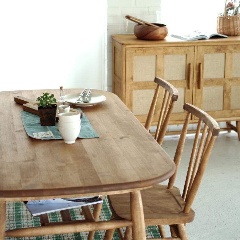 ダイニング テーブル リビング 食卓 センター 木製 幅 140cm カントリー キッチン シンプル ナチュラル ラック付 おしゃれ 角丸 北欧 家具 西海岸 96062 | 関家具 | 12