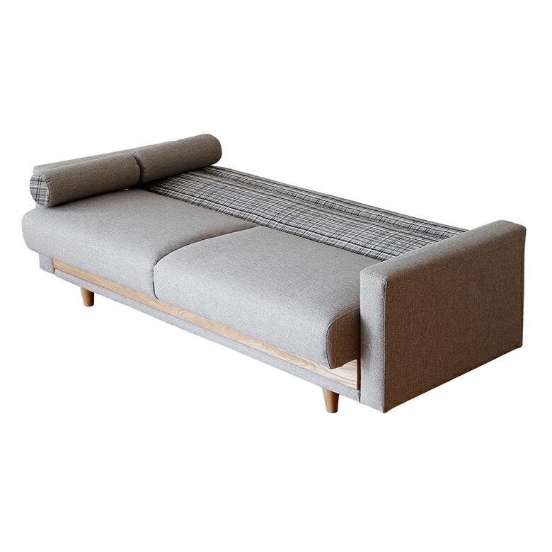 ソファ ベッド 3人掛け ロー ソファー シングル クッション 付き ファブリック 収納 ローリング式 北欧 おしゃれ モダン 家具 インテリア  西海岸 96066 | 関家具 | 18