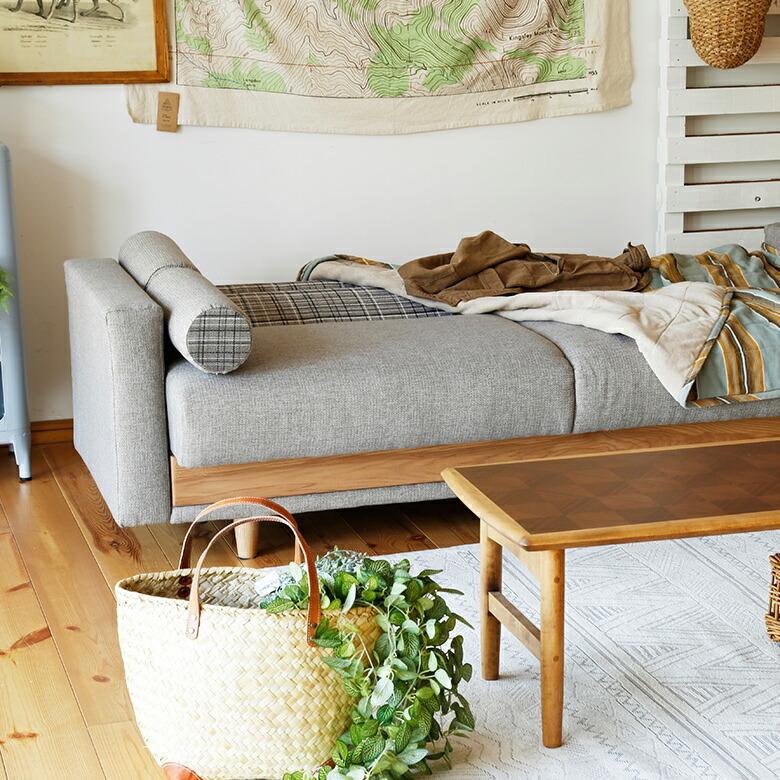 ソファ ベッド 3人掛け ロー ソファー シングル クッション 付き ファブリック 収納 ローリング式 北欧 おしゃれ モダン 家具 インテリア  西海岸 96066 | 関家具 | 04