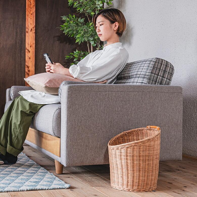 ソファ ベッド 3人掛け ロー ソファー シングル クッション 付き ファブリック 収納 ローリング式 北欧 おしゃれ モダン 家具 インテリア  西海岸 96066 | 関家具 | 10