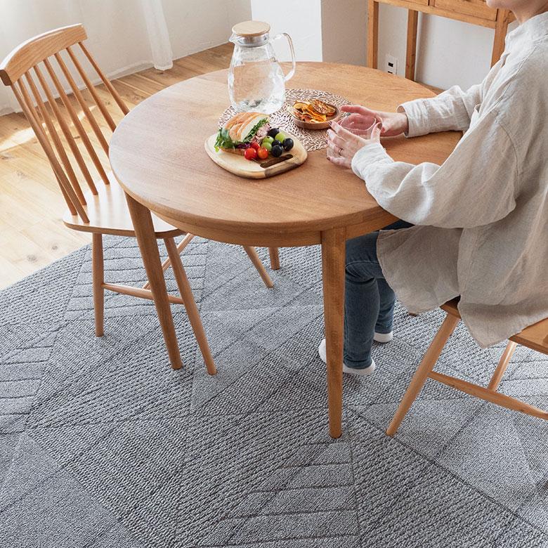 ラグ マット 日本製 国産 185×185cm 洗える 防ダニ 床暖房対応 遊び毛防止 オールシーズン 春 夏 秋 冬 おしゃれ 北欧 コンパクト インテリア 西海岸風 96073 | スミノエ | 18