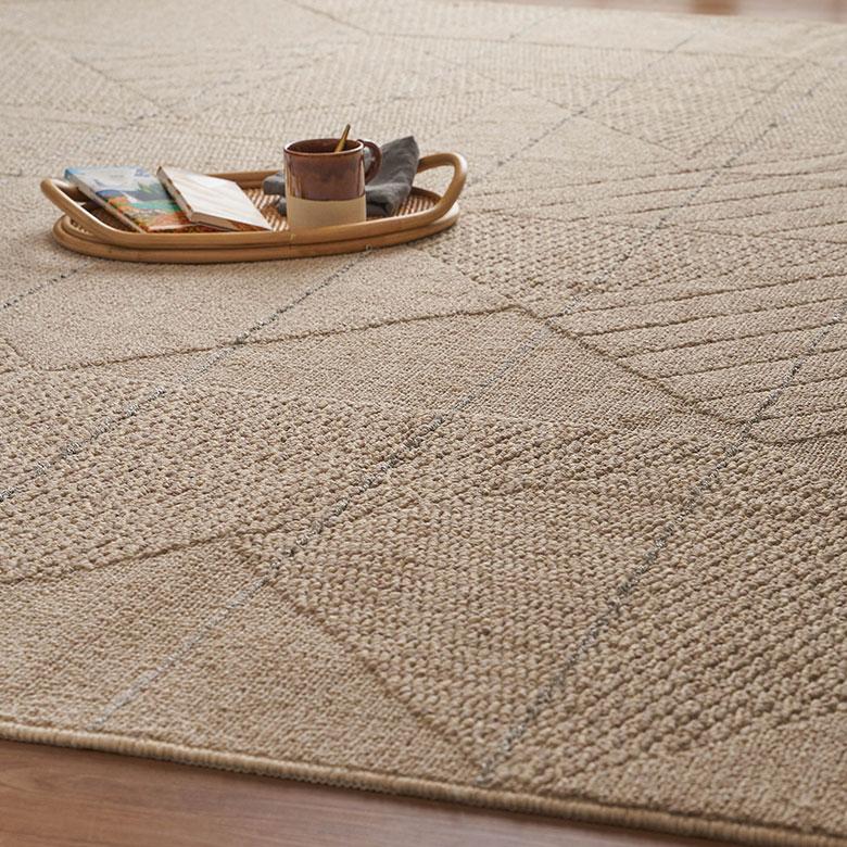 ラグ マット 日本製 国産 185×185cm 洗える 防ダニ 床暖房対応 遊び毛防止 オールシーズン 春 夏 秋 冬 おしゃれ 北欧 コンパクト インテリア 西海岸風 96073 | スミノエ | 09