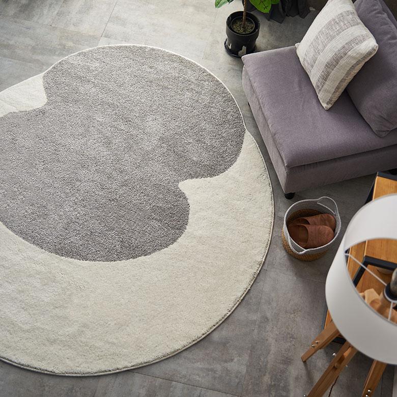 ラグ マット 日本製 国産 175×185cm 滑り止め 防ダニ 床暖房対応 遊び毛防止 オールシーズン 春 夏 秋 冬 おしゃれ 北欧 デザイン インテリア 西海岸風 96075 | スミノエ | 20