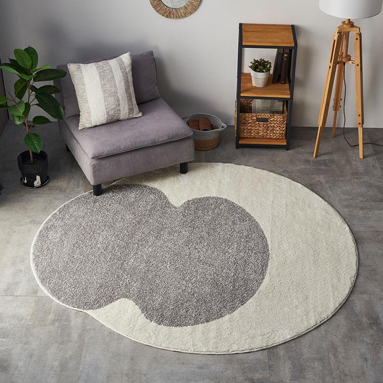 ラグ マット 日本製 国産 175×185cm 滑り止め 防ダニ 床暖房対応 遊び毛防止 オールシーズン 春 夏 秋 冬 おしゃれ 北欧 デザイン インテリア 西海岸風 96075 | スミノエ | 03