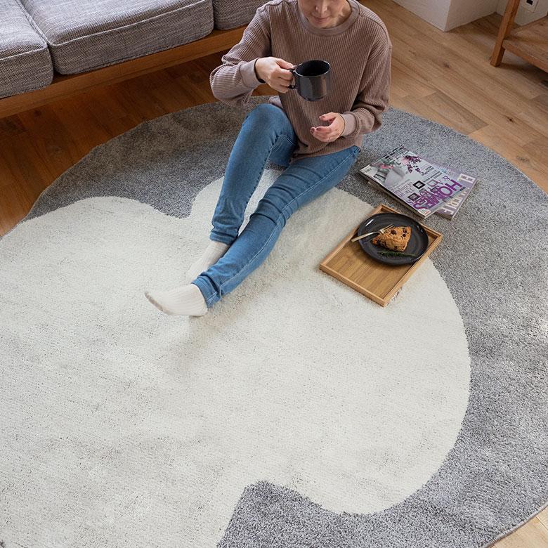 ラグ マット 日本製 国産 175×185cm 滑り止め 防ダニ 床暖房対応 遊び毛防止 オールシーズン 春 夏 秋 冬 おしゃれ 北欧 デザイン インテリア 西海岸風 96075 | スミノエ | 09