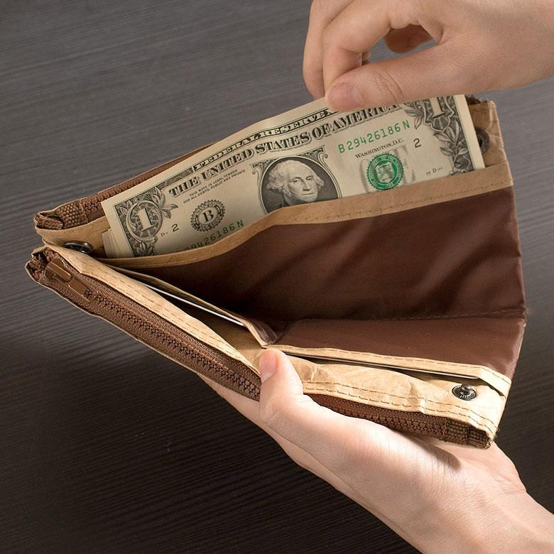 マルチケース スローワーバッグ ベージュ グレー ペーパーバッグ ペンケース 筆箱 ポーチ 小物入れ おしゃれ 軽量 耐水 タイベック 長財布 97003 | ブランド登録なし | 01