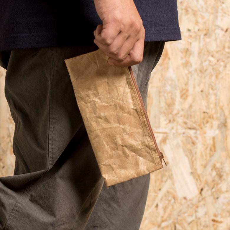 マルチケース スローワーバッグ ベージュ グレー ペーパーバッグ ペンケース 筆箱 ポーチ 小物入れ おしゃれ 軽量 耐水 タイベック 長財布 97003 | ブランド登録なし | 03