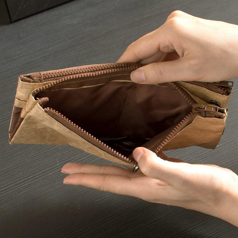 マルチケース スローワーバッグ ベージュ グレー ペーパーバッグ ペンケース 筆箱 ポーチ 小物入れ おしゃれ 軽量 耐水 タイベック 長財布 97003 | ブランド登録なし | 05