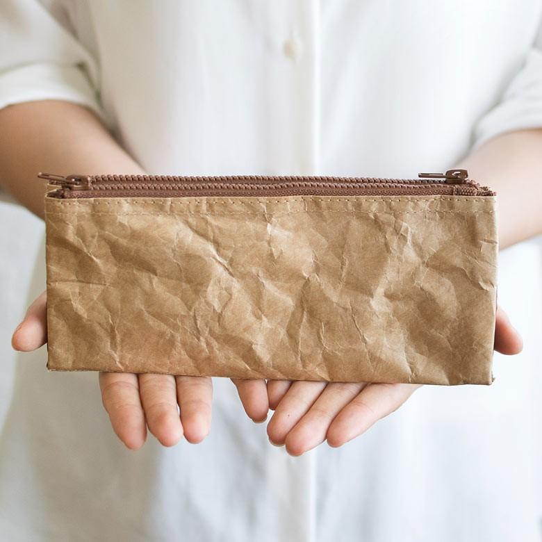 マルチケース スローワーバッグ ベージュ グレー ペーパーバッグ ペンケース 筆箱 ポーチ 小物入れ おしゃれ 軽量 耐水 タイベック 長財布 97003 | ブランド登録なし | 09