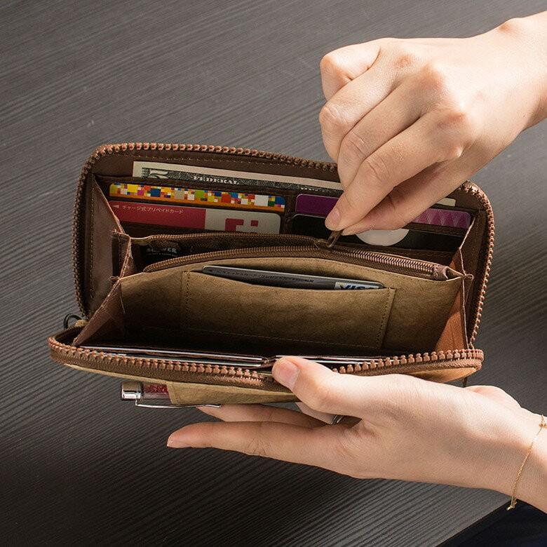 パスポートウォレット 長財布 ベージュ グレー ペーパーバッグ トラベルウォレット ポーチ 小物入れ おしゃれ 軽量 耐水 タイベック 97005 | ブランド登録なし | 01