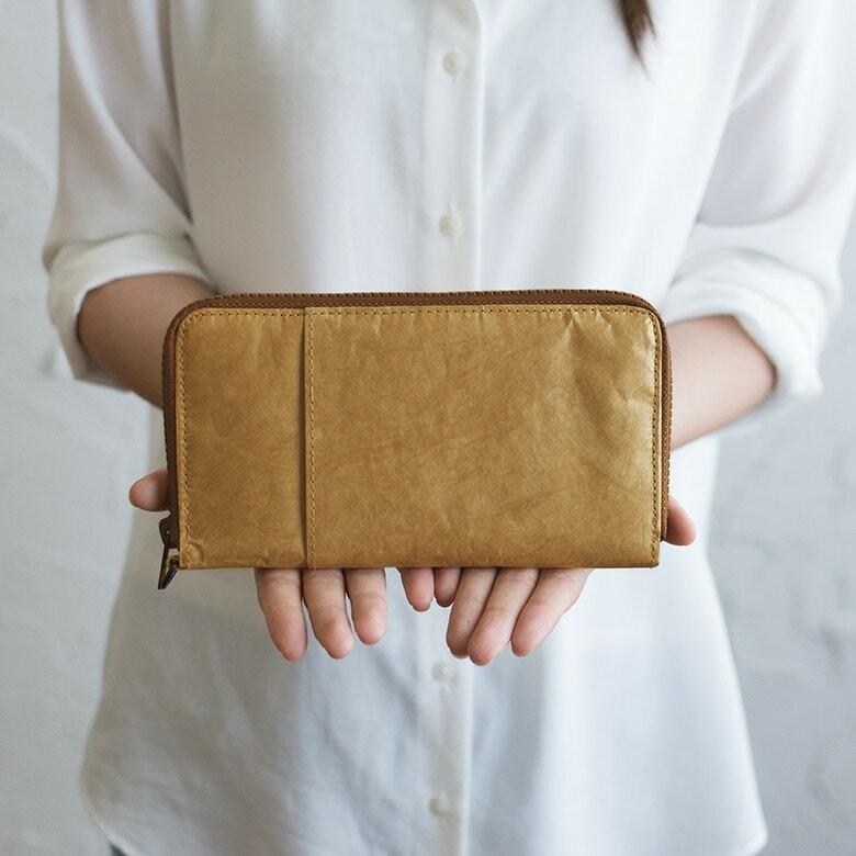 パスポートウォレット 長財布 ベージュ グレー ペーパーバッグ トラベルウォレット ポーチ 小物入れ おしゃれ 軽量 耐水 タイベック 97005 | ブランド登録なし | 09