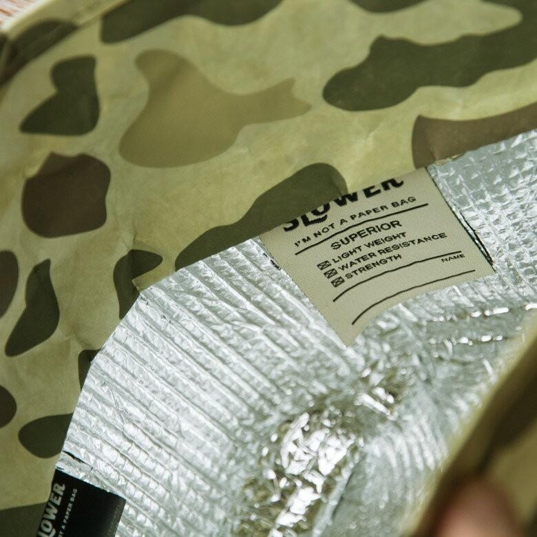 ランチバッグ 弁当 カモフラージュ柄 迷彩柄 ペーパーバッグ トラベルウォレット ポーチ 保冷 保温 おしゃれ 軽量 耐水 タイベック 紐閉じ 97008-cm | ブランド登録なし | 02