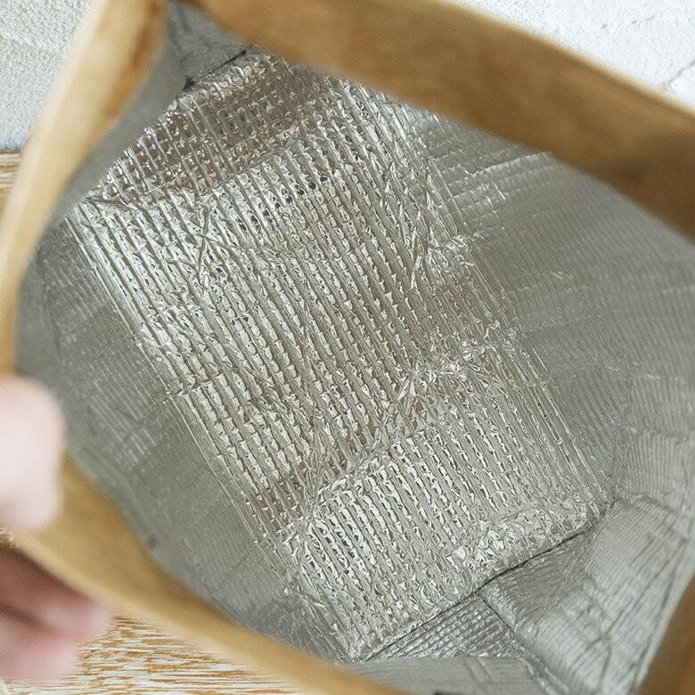 ランチバッグ 弁当 ブラウン グレー ペーパーバッグ トラベルウォレット ポーチ 保冷 保温 おしゃれ 軽量 耐水 タイベック 紐閉じ 97008 | ブランド登録なし | 05