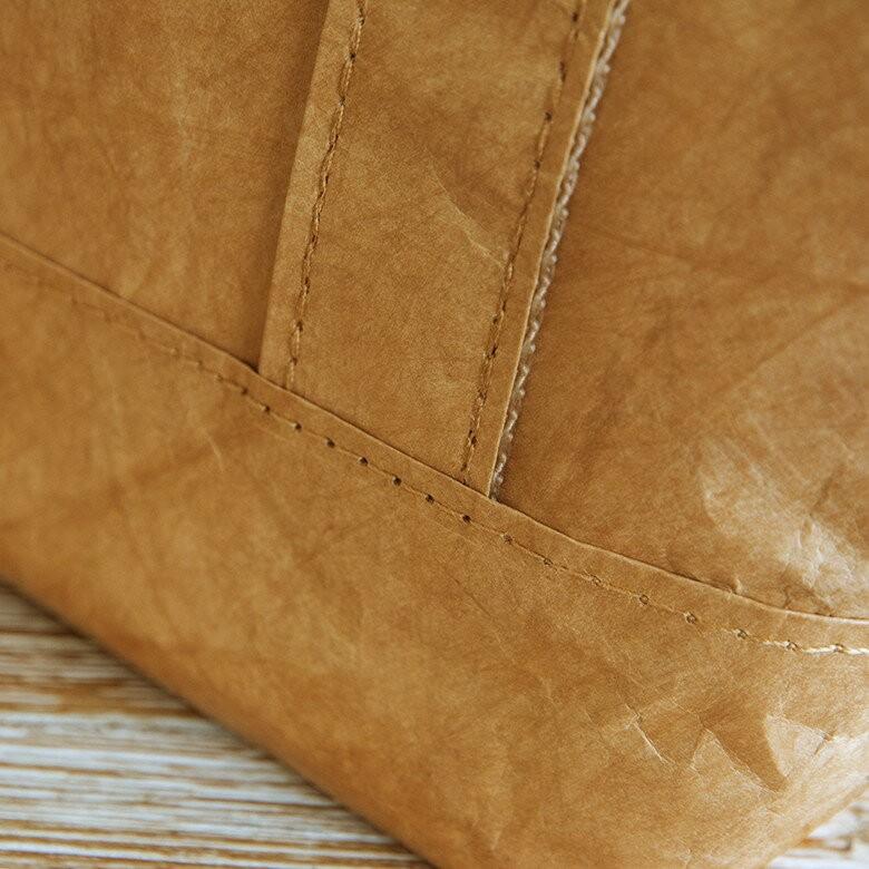 ランチトートバッグ 弁当 ブラウン グレー ペーパーバッグ バッグ 保冷 保温 おしゃれ 軽量 耐水 タイベック 大容量 お弁当箱入れ 97009 | ブランド登録なし | 02