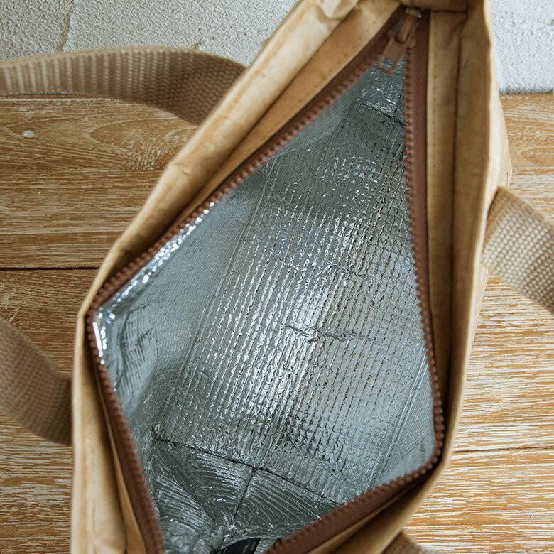 ランチトートバッグ 弁当 ブラウン グレー ペーパーバッグ バッグ 保冷 保温 おしゃれ 軽量 耐水 タイベック 大容量 お弁当箱入れ 97009 | ブランド登録なし | 05