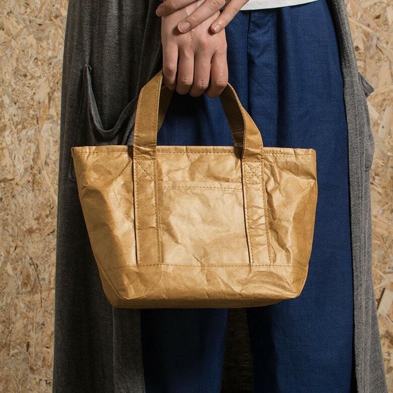 ランチトートバッグ 弁当 ブラウン グレー ペーパーバッグ バッグ 保冷 保温 おしゃれ 軽量 耐水 タイベック 大容量 お弁当箱入れ 97009 | ブランド登録なし | 09