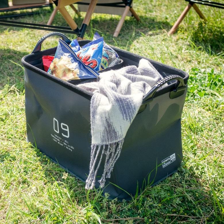 バスケット かご スクエア 深型 アーチハンドル付き 持ち手付き 耐水 防水 ランドリーバスケット 収納ボックス 洗濯かご ストッカー キッチン 釣り 97013 | ブランド登録なし | 02