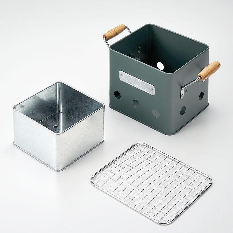 バーベキュー コンロ ストーブ W28.5cm D15cm H15.5cm スチール アウトドア コンパクト ミニ ポータブル 手入れ 簡単 木炭 ソロ キャンプ おしゃれ SLOWER 97016 |  | 10