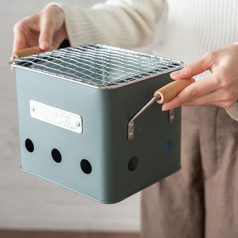 バーベキュー コンロ ストーブ W28.5cm D15cm H15.5cm スチール アウトドア コンパクト ミニ ポータブル 手入れ 簡単 木炭 ソロ キャンプ おしゃれ SLOWER 97016 |  | 11