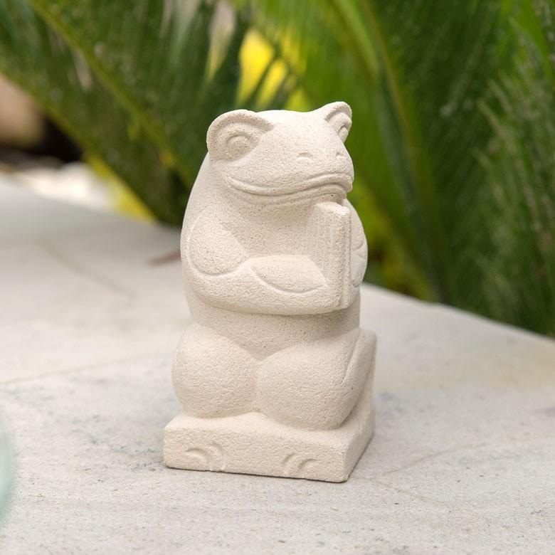 置物 オブジェ カエル お祈り 縁起物 幸運 石造 玄関 人形 バリ雑貨 アジアン 祭事 可愛い 9736 | ブランド登録なし | 10