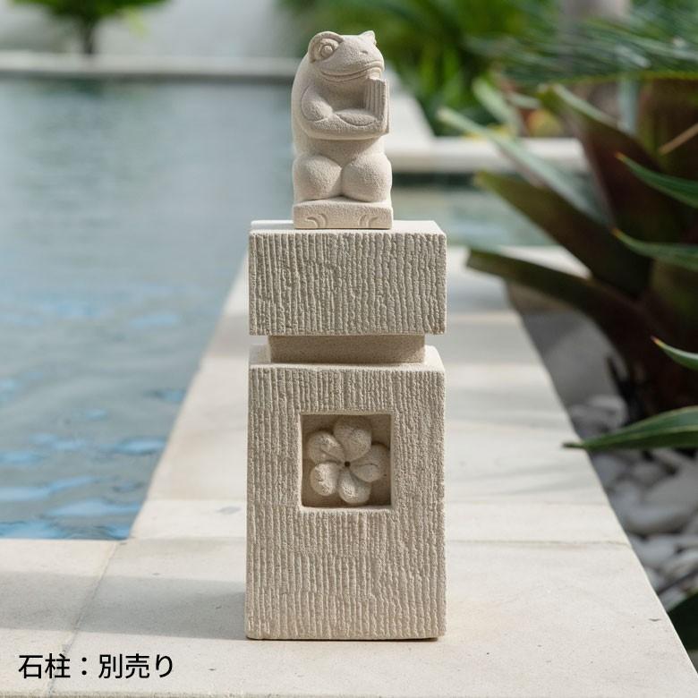 置物 オブジェ カエル お祈り 縁起物 幸運 石造 玄関 人形 バリ雑貨 アジアン 祭事 可愛い 9736 | ブランド登録なし | 13