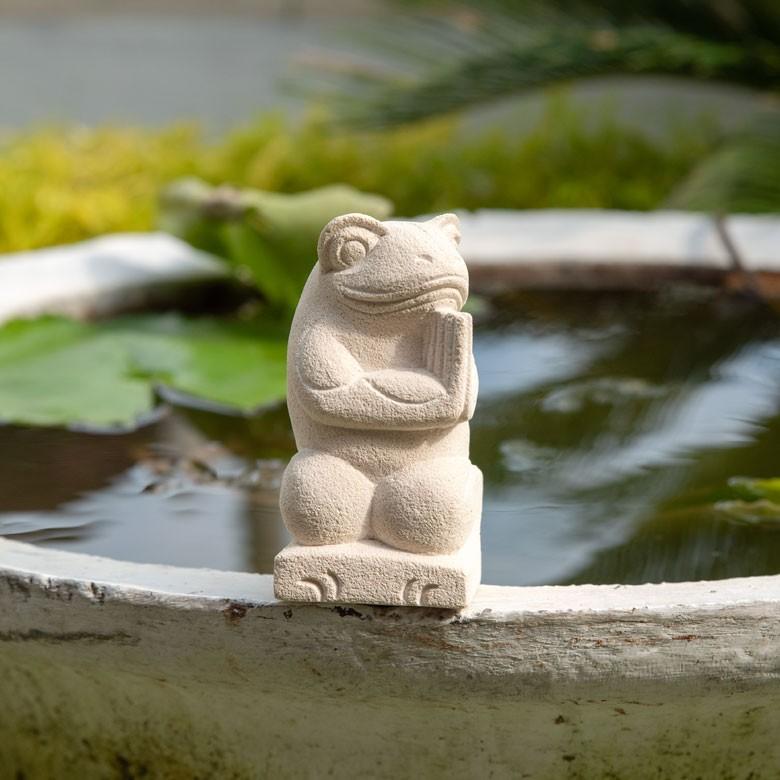 置物 オブジェ カエル お祈り 縁起物 幸運 石造 玄関 人形 バリ雑貨 アジアン 祭事 可愛い 9736 | ブランド登録なし | 05