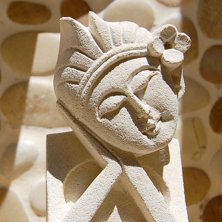 置物 オブジェ バリニーズカップル 石像 2体セット バリ雑貨 アジアン 玄関 インテリア 彫刻 9738 | ブランド登録なし | 02