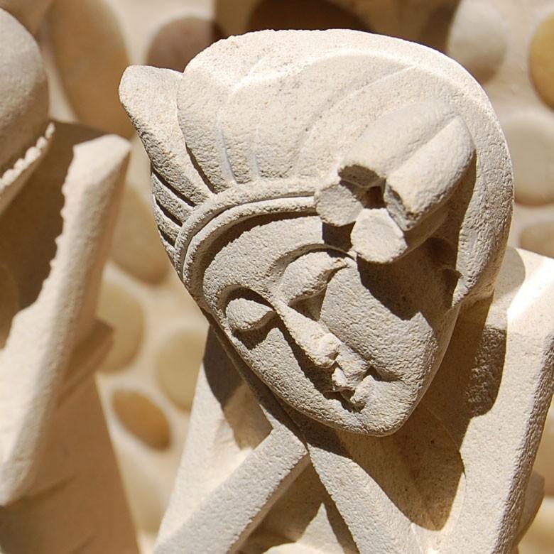 置物 オブジェ バリニーズカップル 石像 2体セット バリ雑貨 アジアン 玄関 インテリア 彫刻 9738 | ブランド登録なし | 08