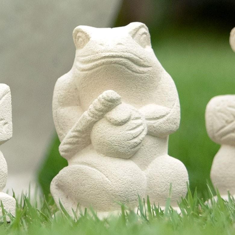 置物 オブジェ カエル ガムラン隊 カジャール お祈り 縁起物 幸運 石造 玄関 人形 バリ雑貨 アジアン 祭事 可愛い 9741 | ブランド登録なし | 12