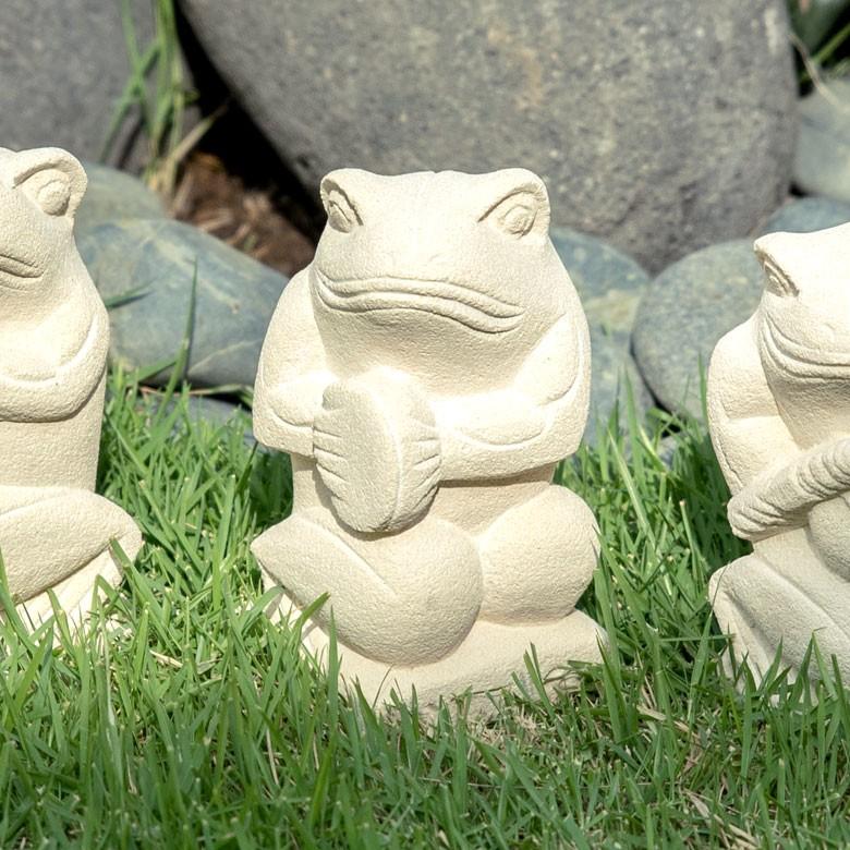 置物 オブジェ カエル ガムラン隊 チェンチャン お祈り 縁起物 幸運 石造 玄関 人形 バリ雑貨 アジアン 祭事 可愛い 9742 | ブランド登録なし | 13