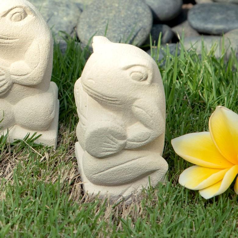 置物 オブジェ カエル ガムラン隊 チェンチャン お祈り 縁起物 幸運 石造 玄関 人形 バリ雑貨 アジアン 祭事 可愛い 9742 | ブランド登録なし | 02