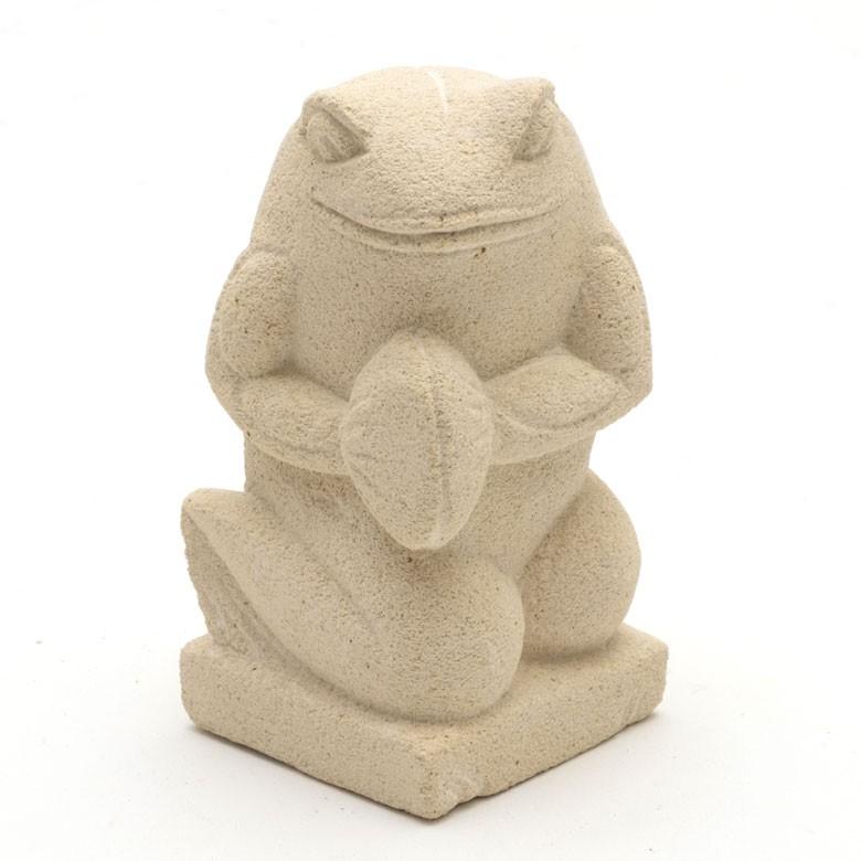 置物 オブジェ カエル ガムラン隊 チェンチャン お祈り 縁起物 幸運 石造 玄関 人形 バリ雑貨 アジアン 祭事 可愛い 9742 | ブランド登録なし | 08